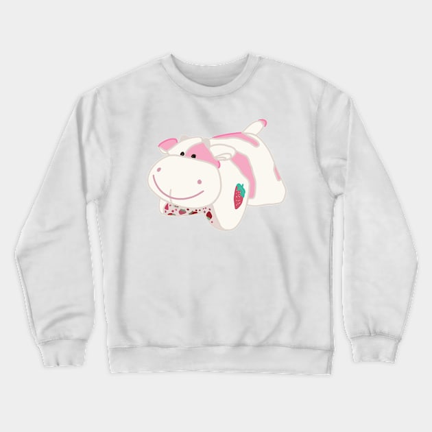 Strawberry cow Crewneck Sweatshirt by herry.le